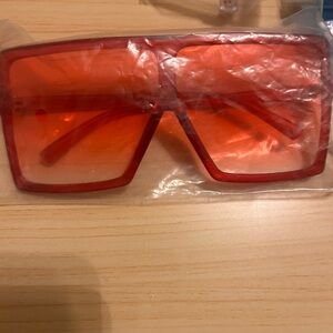 Bold Red Oversized Sunglasses